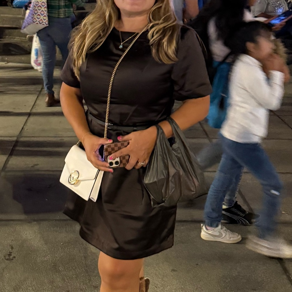 Black Dress with Brown Cowboy Boots